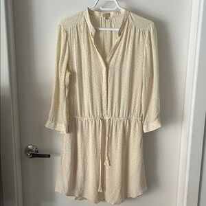 Like new Aritzia Babaton Cream Long Sleeve 100% silk dress